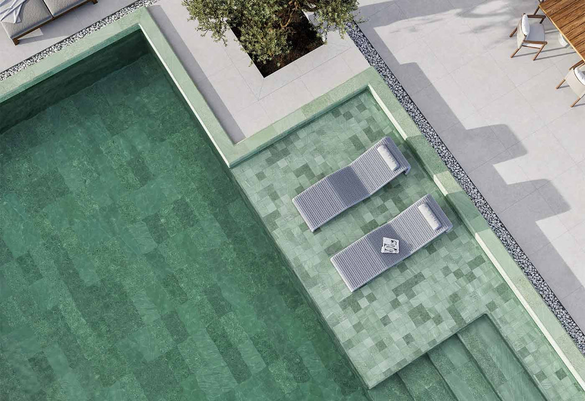Revestimiento Verde para Piscinas - Porcelánico Bali Zatu 30x60