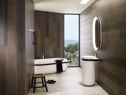 Porcelanato 19,3x120 - Rotterdam Moka Madera oscuro - Venis