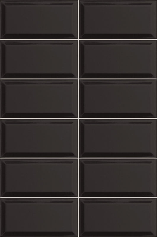 Cerámica Brillante 10x20 - Bissel Negro Negro - Mainzu