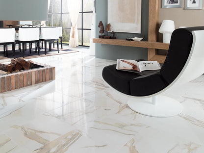 Porcelanato Brillante 79,2X79,2 - Calacata Gold