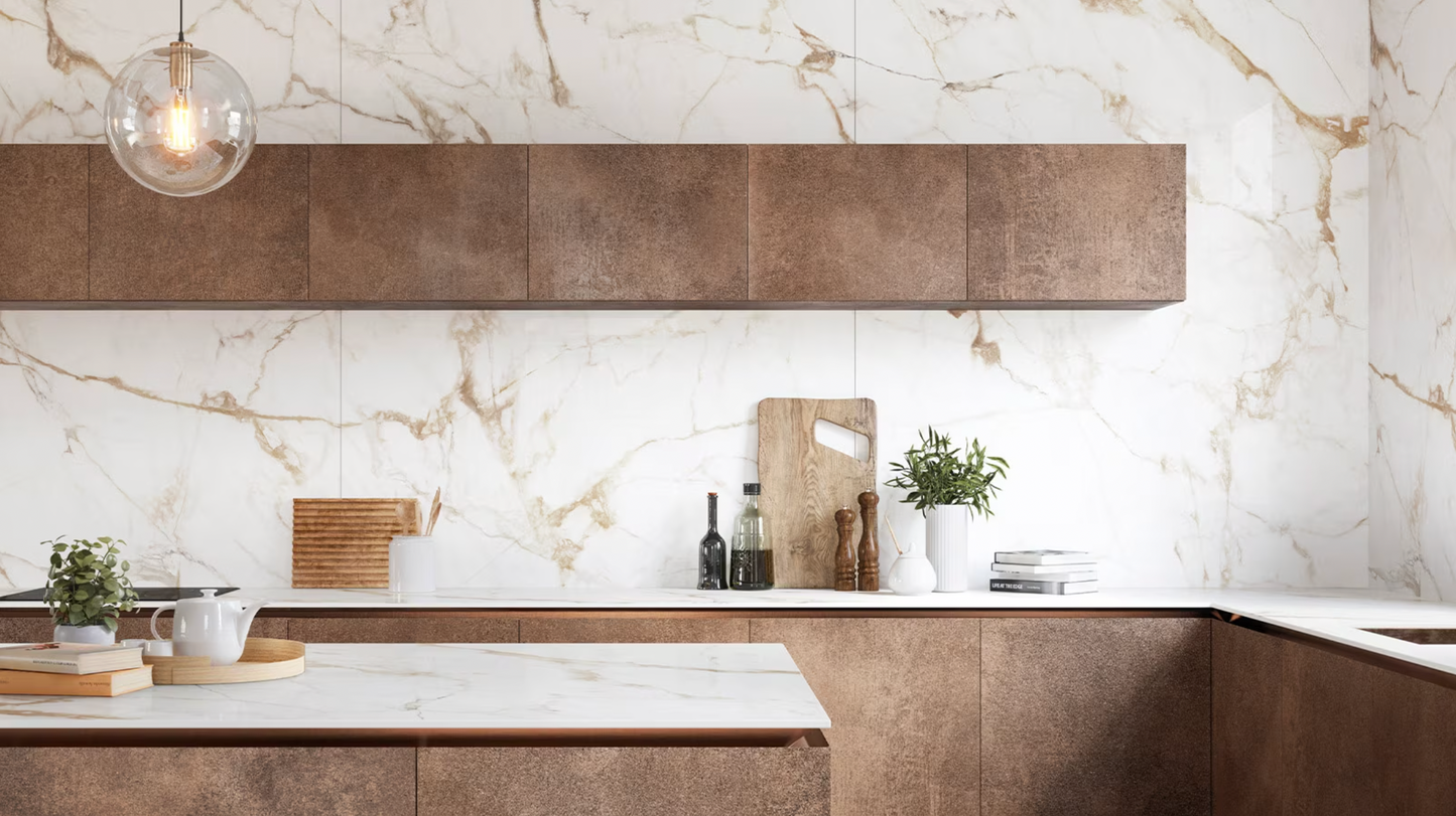 Porcelanato Brillante 79,2X79,2 - Calacata Gold