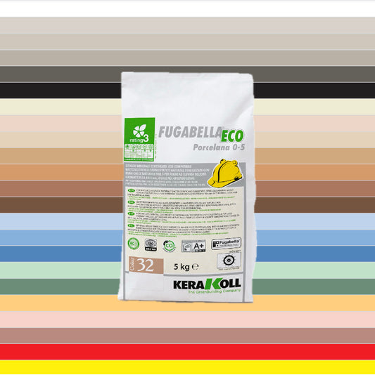 Junta Color para Porcelanato, Cerámica y Mármol Fugabella ECO 0-5 Saco 5 kg