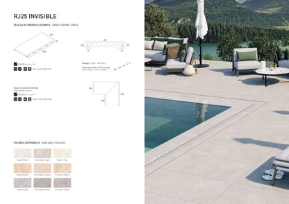 Rejilla de Drenaje Invisible RJ25 Stromboli Light 25x50