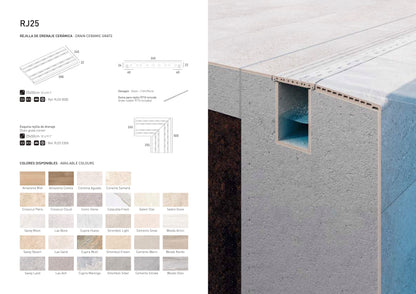 Rejilla de Drenaje Porcelánica RJ25 Stromboli Light 50x25 Atérmica