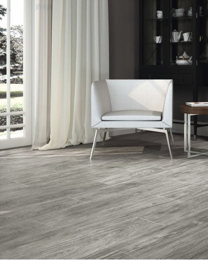 Porcelanato Rectificado 20x114 - Eleganza Grey Gris - Baldocer