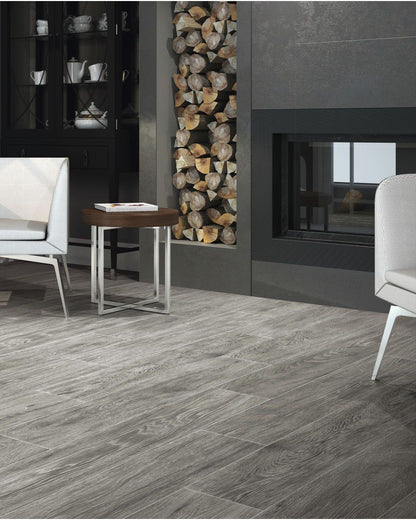 Porcelanato Rectificado 20x114 - Eleganza Grey Gris - Baldocer